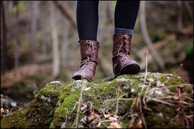 Standing with Boots on rock