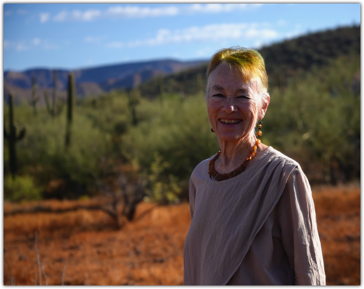 Woman smiling with desert background